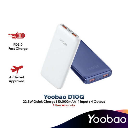 Yoobao D10Q 10000mAh 22.5W Super Fast Charge Slim Power Bank Support PD/SCP/FCP/QC3.0 with Dual Outputs