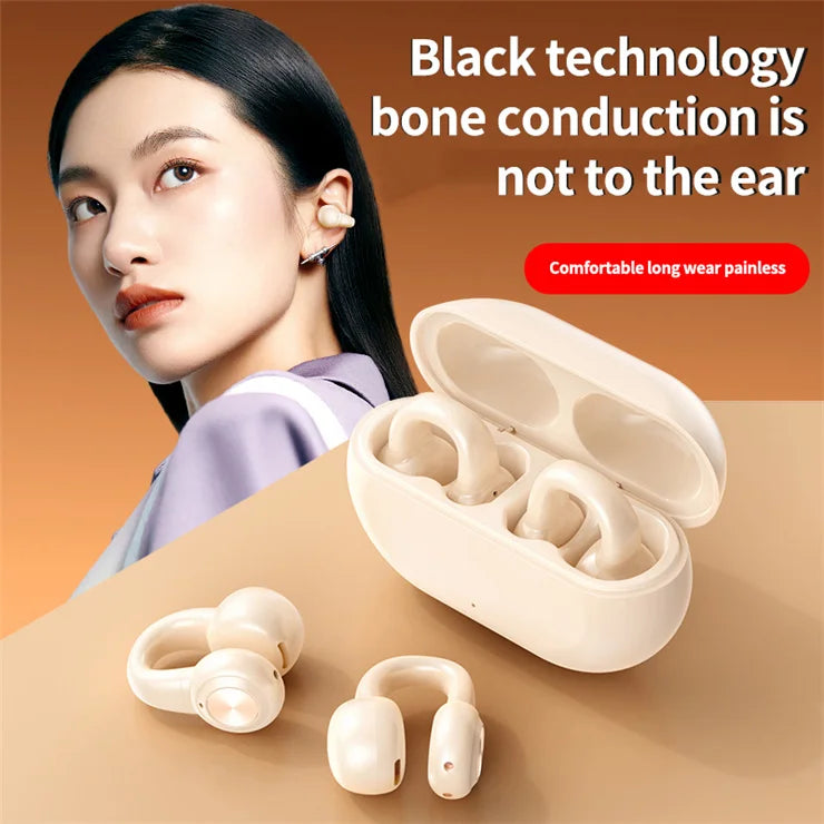 New V60 Low Delay Wireless Headset Tws BT5.3 Bluetooth Headset bone conduction Waterproof Sweat proof Earclip Headset