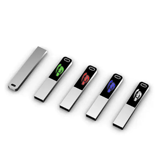 Mini USB Metal Pen Drive 256 128 64 GB Custom Flash Memory USB Stick with LED light logo